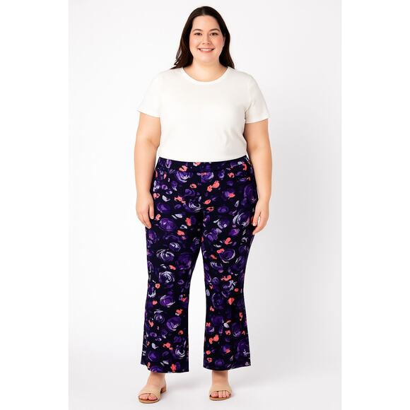 Isaac Mizrahi Live! Women's Printed Pebble Knit Baby Bell Pants Size XLP NWOT - Picture 1 of 7